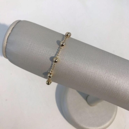 PULSEIRA ESFERAS BANHADO A OURO