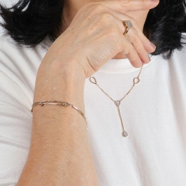 PULSEIRA GOMOS DIAMANTADOS BANHADO A OURO