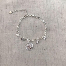 PULSEIRA SÃO BENTO MINI CORAÇÃO BANHADO A PRATA