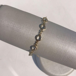 PULSEIRA TIFFANY CRISTAL BANHADO A OURO