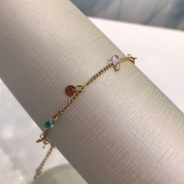 PULSEIRA TIFFANY ZIRCÔNIA COLORIDA BANHADO A OURO