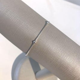 PULSEIRA VENEZIANA MINI ESFERA BANHADO A PRATA