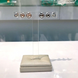 TRIO CORAÇÃO VAZADO BANHADO A PRATA