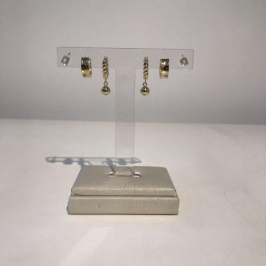 TRIO DE ARGOLA ILUMINARE EM ZIRCÔNIA BANHADO A OURO