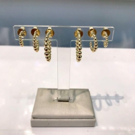 TRIO DE ARGOLA MINI ESFERA BANHADO A OURO