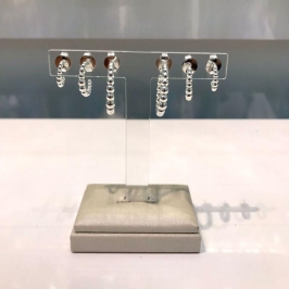 TRIO DE ARGOLA MINI ESFERA BANHADO A PRATA