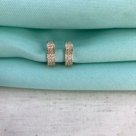 ARGOLA CORAÇÃO CRAVEJADO EM ZIRCONIA TAMANHO P