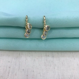 ARGOLINHA ZIRCÔNIA BANHADO A OURO