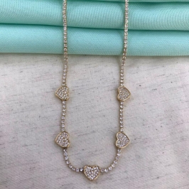 CHOKER CORAÇÃO RIVIERA BANHADO A OURO