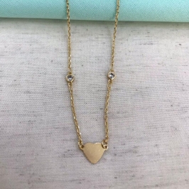 CHOKER CORAÇÃO TIFFANY COM CHAPINHA BANHADO A OURO