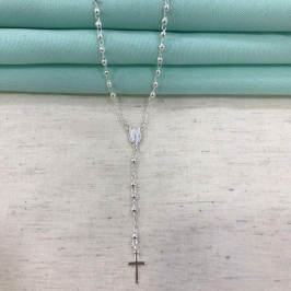 COLAR TERÇO BANHADO A PRATA