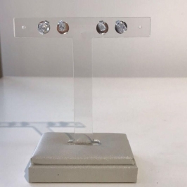 DUPLA GOTA ZIRCÔNIA BANHADO A PRATA