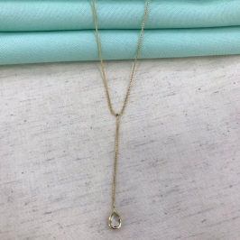 GRAVATINHA GOTA EM ZIRCÔNIA BANHADO A OURO