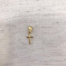 PINGENTE CRUZ LISA BANHADO A OURO