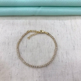 PULSEIRA RIVIERA ZIRCÔNIA BANHADO A OURO