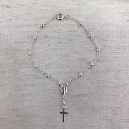 PULSEIRA TERÇO BANHADO A PRATA