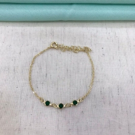 PULSEIRA TIFFANY ESMERALDA BANHADO A OURO