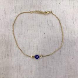 TORNOZELEIRA OLHO GREGO BANHADO A OURO