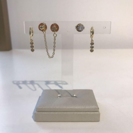 TRIO ZIRCÔNIA FRECCIA BANHADO A OURO