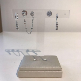 TRIO ZIRCÔNIA FRECCIA BANHADO A  PRATA