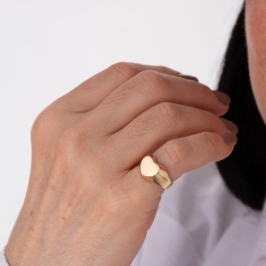 ANEL DEDINHO CORAÇÃO REGULÁVEL BANHADO A OURO