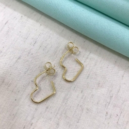 ARGOLA CORAÇÃO BANHADO A OURO