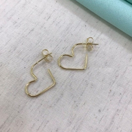 ARGOLA CORAÇÃO BANHADO A OURO