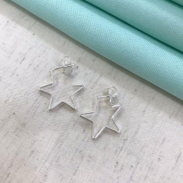 ARGOLA ESTRELA BANHADO A PRATA