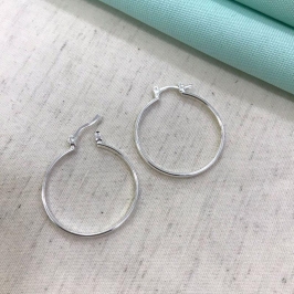 ARGOLA FECHO ITALIANO BANHADO A PRATA