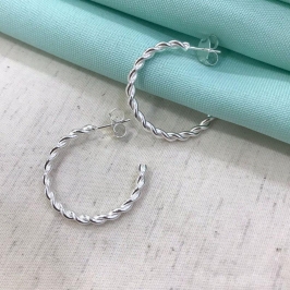 ARGOLA TRANÇADA WIDE BANHADO A PRATA