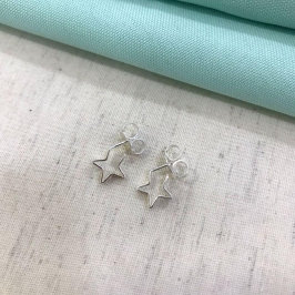 ARGOLINHA ESTRELA INFANTIL BANHADO A PRATA