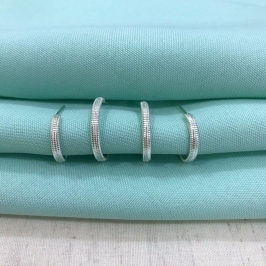 DUPLA ARGOLA TEXTURIZADA BANHADO A PRATA