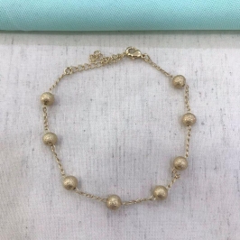 PULSEIRA ESFERA FOSCA BANHADO A OURO