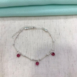 PULSEIRA ESFERA TIFANY PINK BANHADO A PRATA