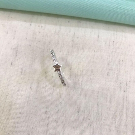 ANEL ESTRELA ZIRCÔNIA BANHADO A PRATA