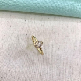 ANEL GOTA ZIRCÔNIA BANHADO A OURO