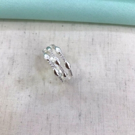 ANEL TRIPLO ZIRCÔNIA BANHADO A PRATA