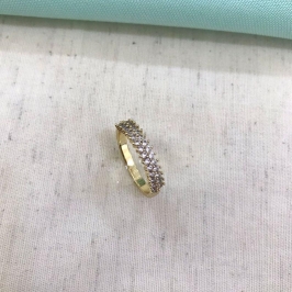 APARADOR DUPLO ZIRCÔNIA BANHADO A OURO