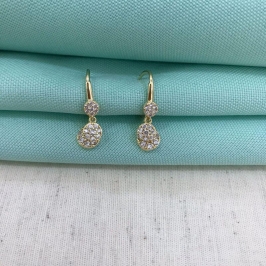 ARGOLINHA DUPLA ZIRCÔNIA BANHADO A OURO