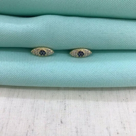 BRINCO OLHO GREGO ZIRCÔNIA BANHADO A OURO