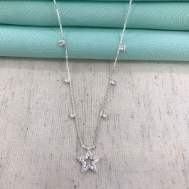 CHOKER ESTRELA ZIRCÔNIA BANHADO A PRATA