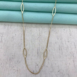 COLAR ELOS VAZADOS 60CM BANHADO A OURO