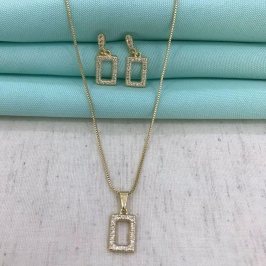 CONJUNTO BRILHO SECRETO BANHADO A OURO