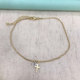 PULSEIRA CRUZ TIFFANY BANHADO A OURO