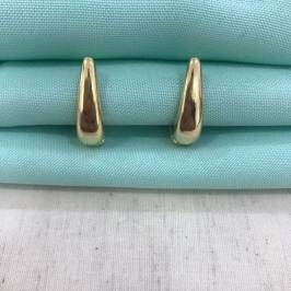 ARGOLA OVAL PUFFER BANHADO A OURO