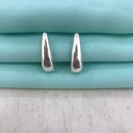 ARGOLA OVAL PUFFER BANHADO A PRATA