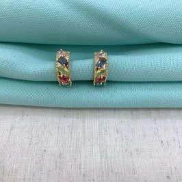 ARGOLA SUBLIME ZIRCÔNIA BANHADO A OURO