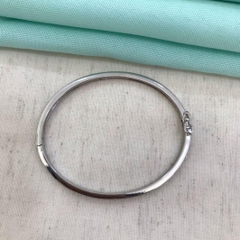 BRACELETE FECHO CADEADO BANHADO A PRATA