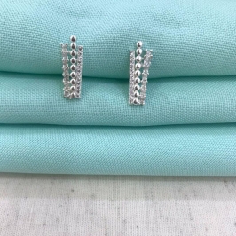 BRINCO  ESFERAS E ZIRCÔNIAS BANHADO A PRATA