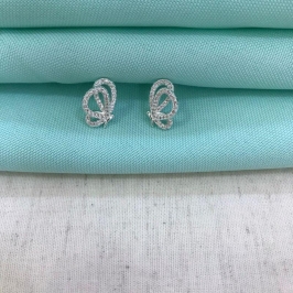 BRINCO BORBOLETA ZIRCÔNIA BANHADO A PRATA